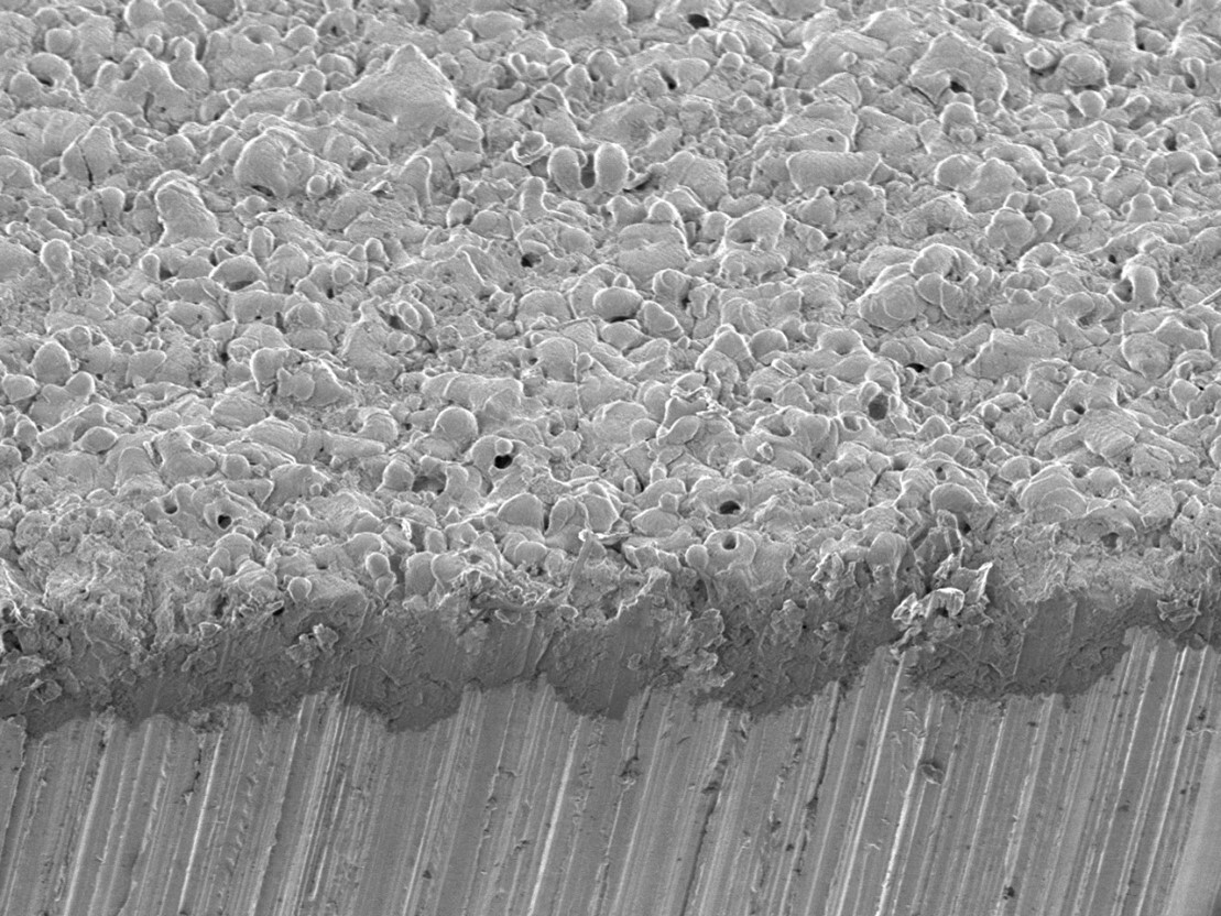 Cross-section of PEO coating on magnesium